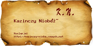 Kazinczy Niobé névjegykártya